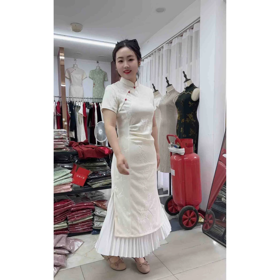 【欣翌】s-3xl/2025年新款改良小个子中长款气质显瘦优雅旗袍