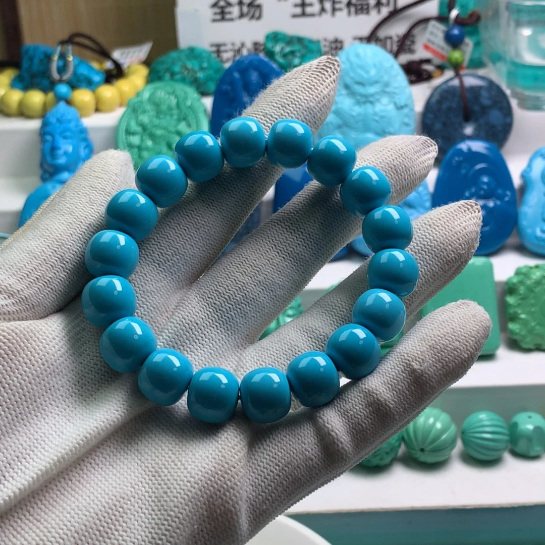 湖北发货批发精挑绿色矿原创手串108雕刻多样性发货 以介绍为准