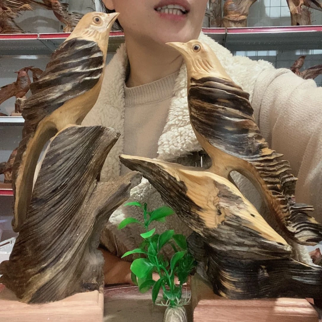 松木潮*帝琥珀木精美自然摆件