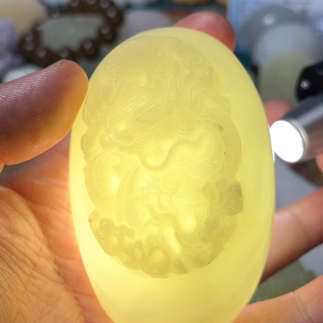 石材天然方解石手把件不退换