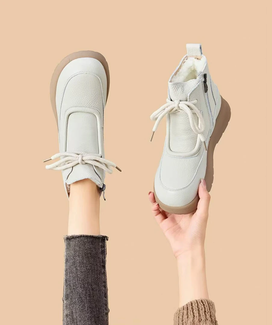 厚底加绒保暖雪地靴短靴女2025新款秋冬季百搭马丁靴棉鞋妈妈鞋1