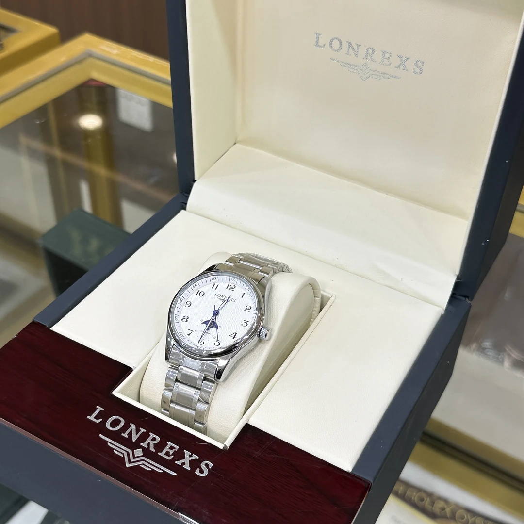 全新未使用/ LONREXS/月相/日月星辰/表径41mm全自动机芯腕【ry4b】