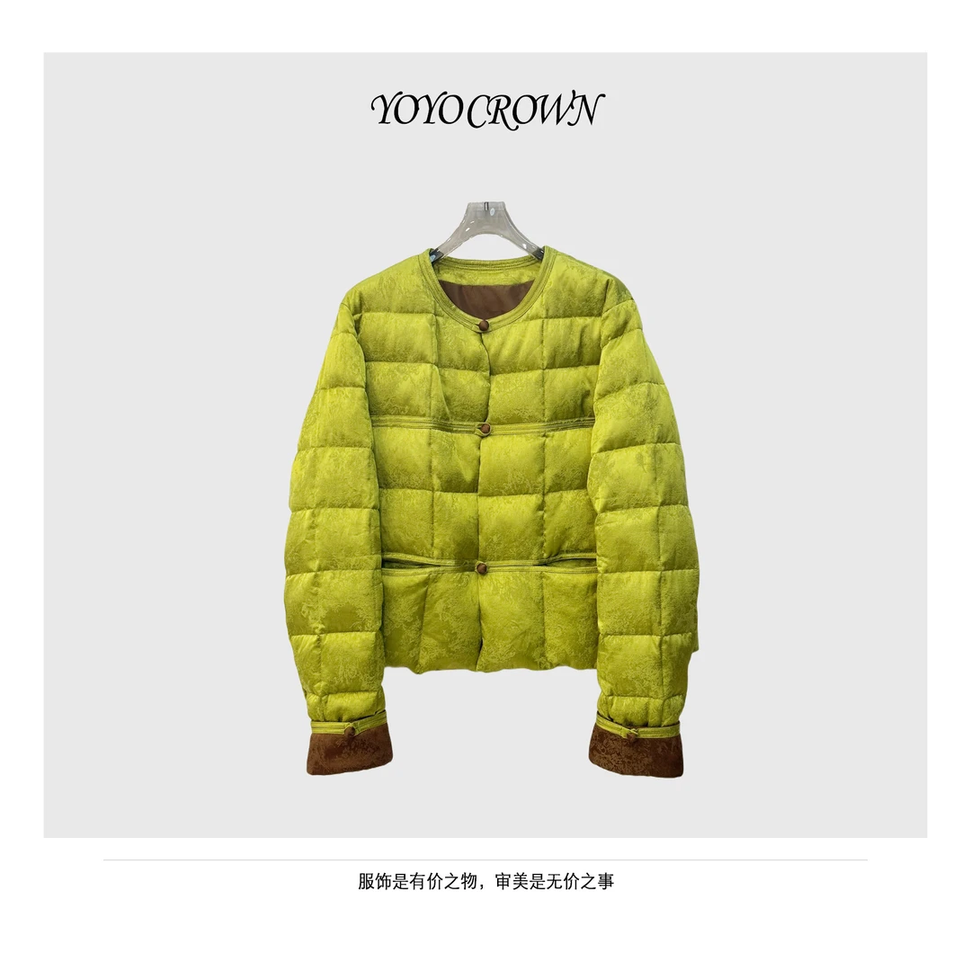 YOYO CROWN 轻奢新中式 90白鹅绒国风羽绒服鹅绒保暖外套