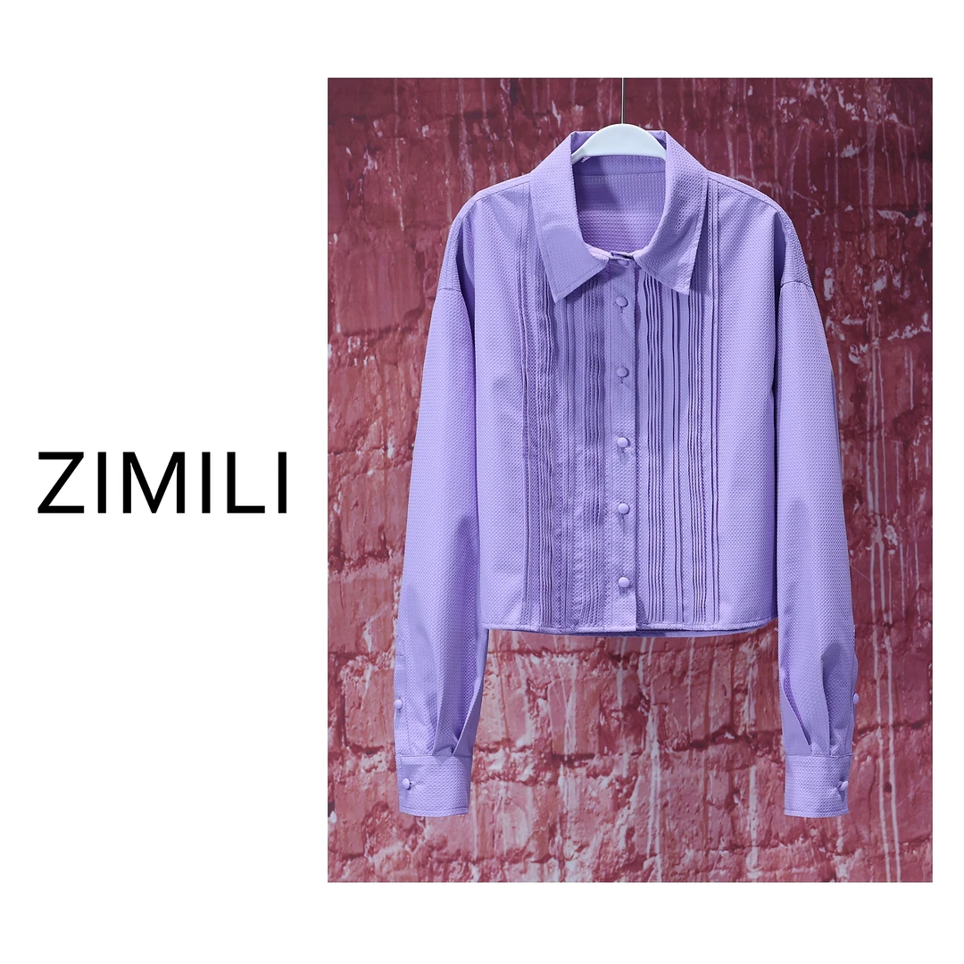 【亮哥女装】2025紫霞仙子廓形温柔婉约软糯亲肤衬衫6163