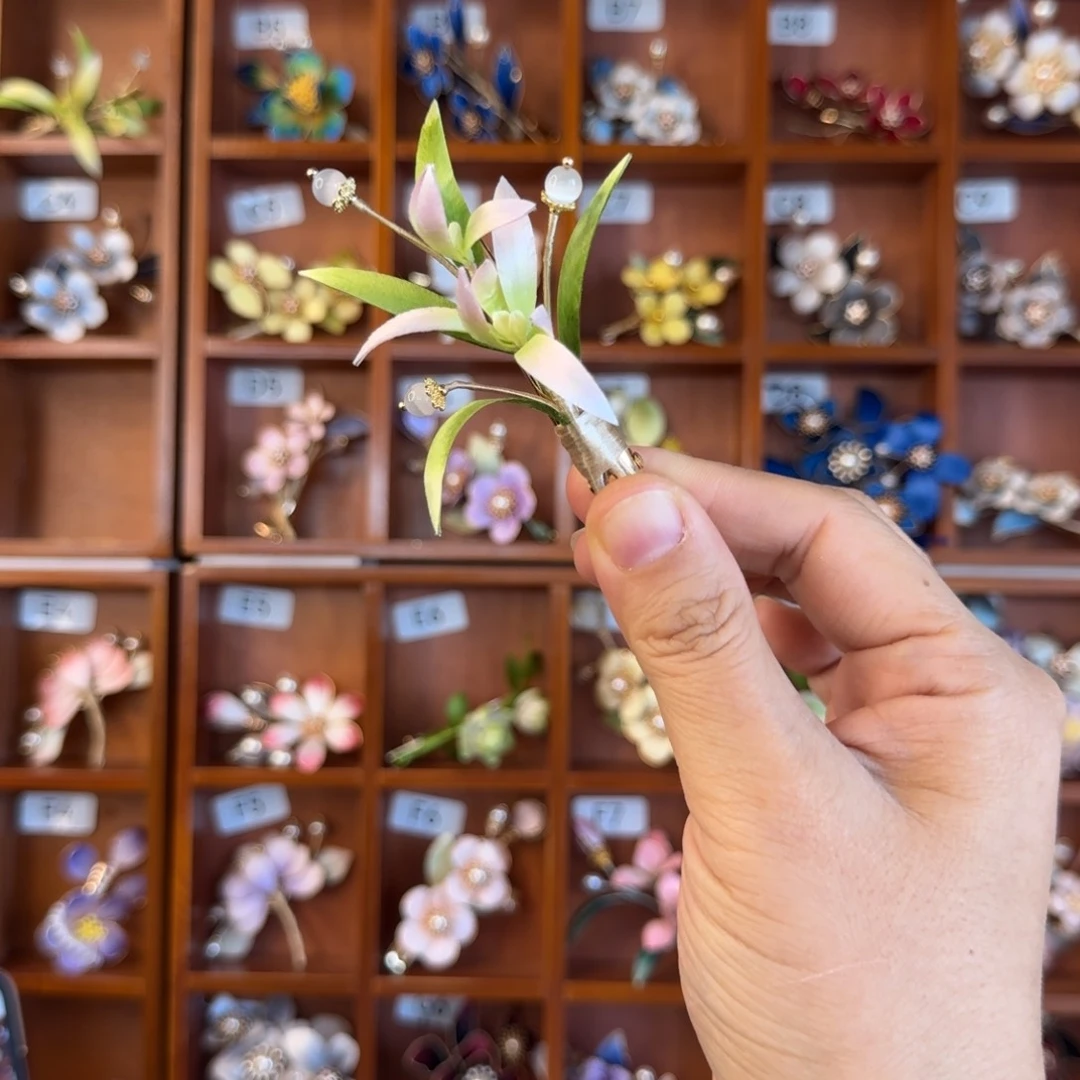 无非金属非遗绒花发夹