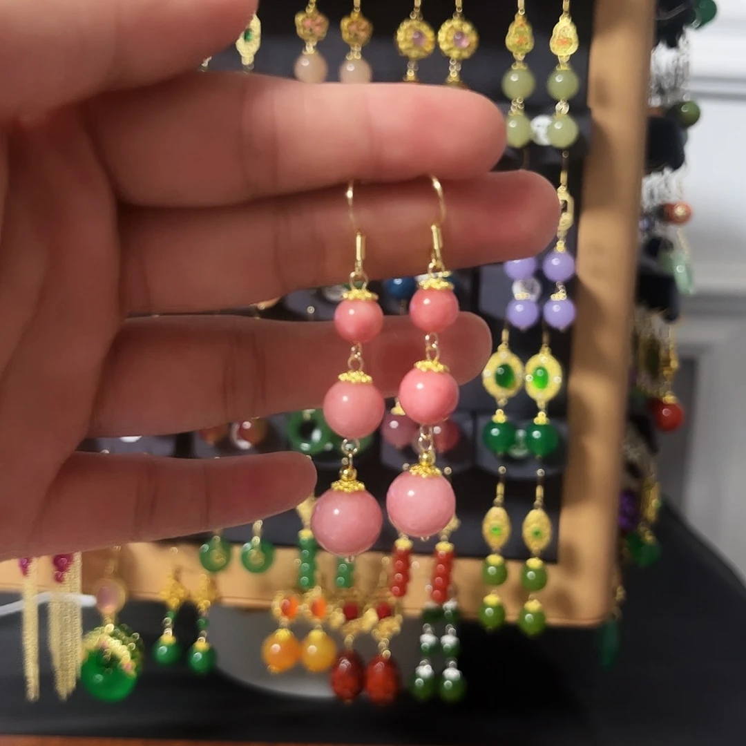 锆石纯铜925银耳饰