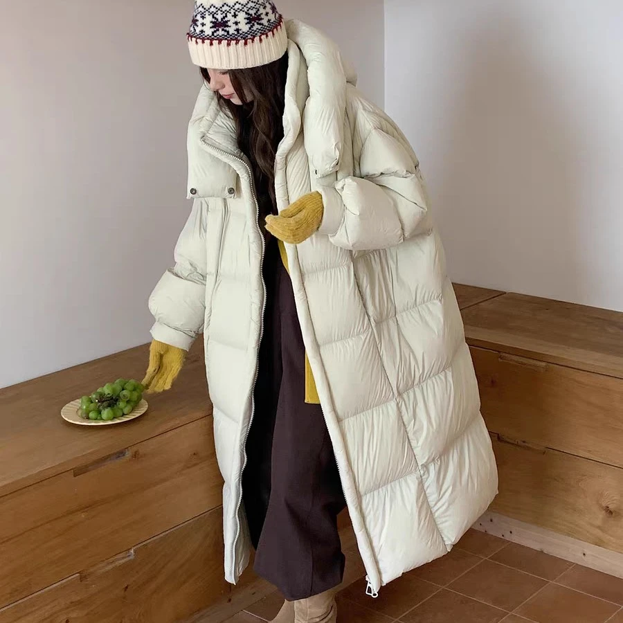 25新款90绒云朵零压泡芙连帽过膝长款鸭绒女冬季加厚外套羽绒服89
