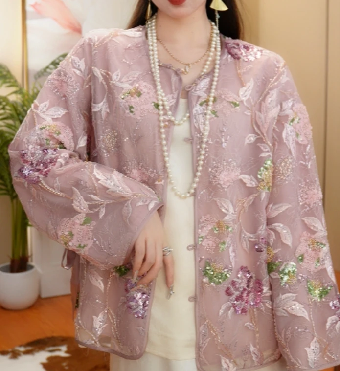 【沉鱼落雁2.0】鹿三三SANN重工刺绣蕾丝上衣2024B871小鹿-大女王仓