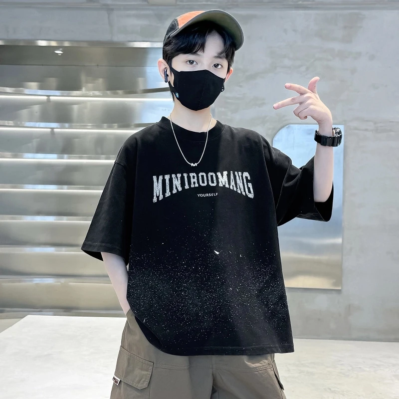 童装男童短袖t恤夏装2025新款儿童中大童夏季夏款男孩运动上衣潮T