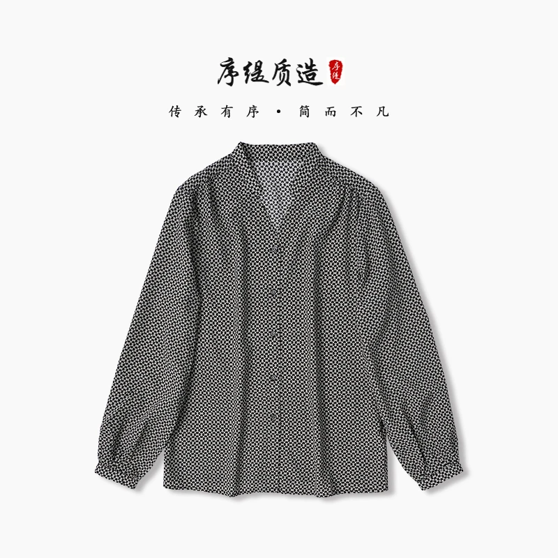 序缇『云海绮梦』新款春夏复古国风新中式女装桑蚕丝上衣H38-9169