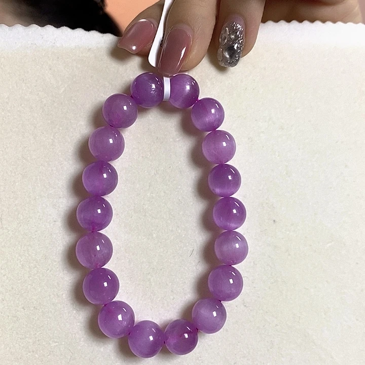 锂辉石紫锂辉高冰收藏级顶配手串11+未镶嵌