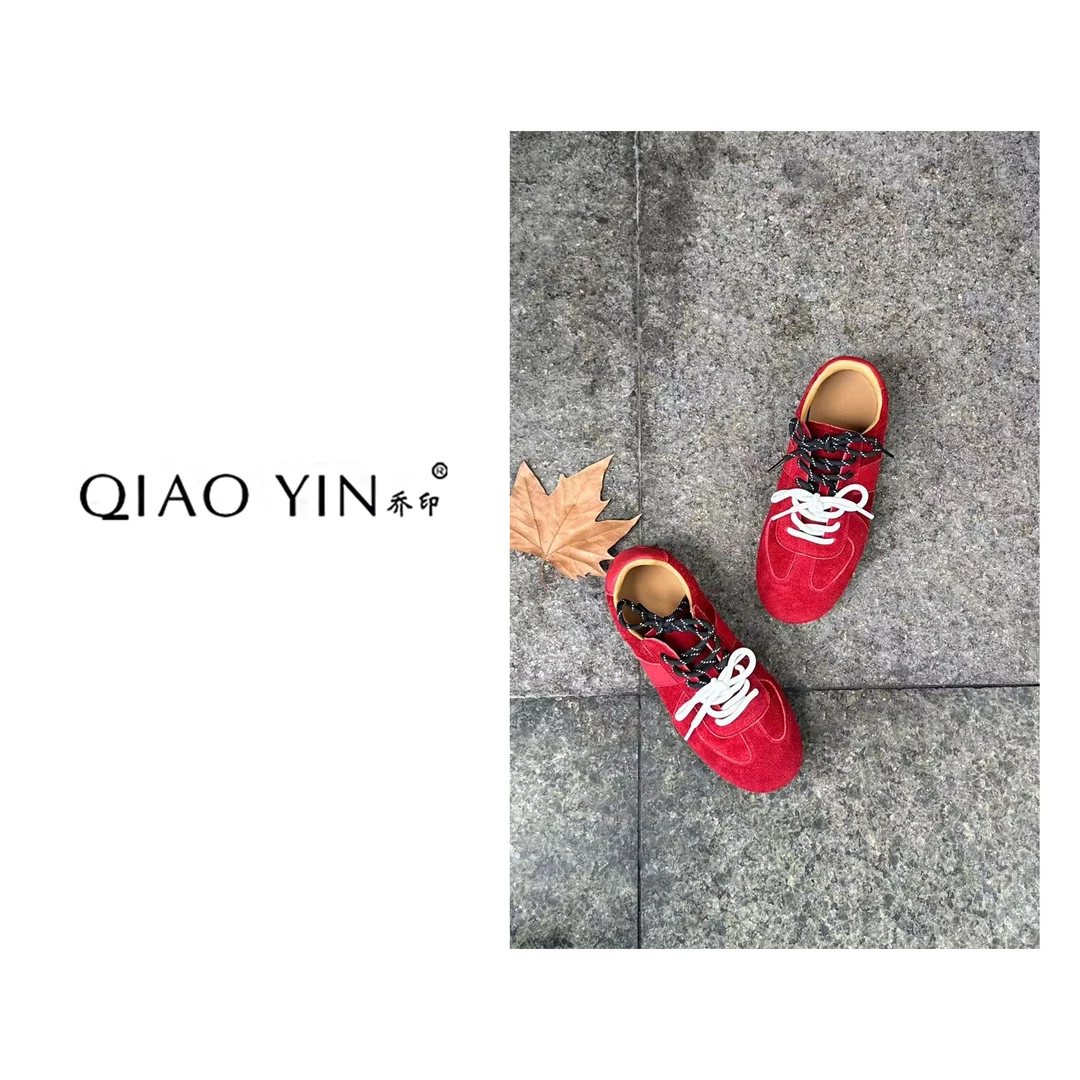 QIAO YIN“鞋子”时尚休闲鞋低帮脚环绑带时尚女德训鞋QY28190