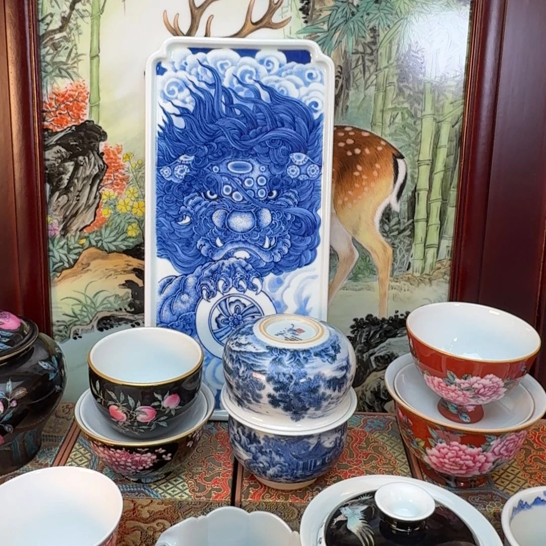 ****灵陶杯子景德镇全手工手绘陶瓷