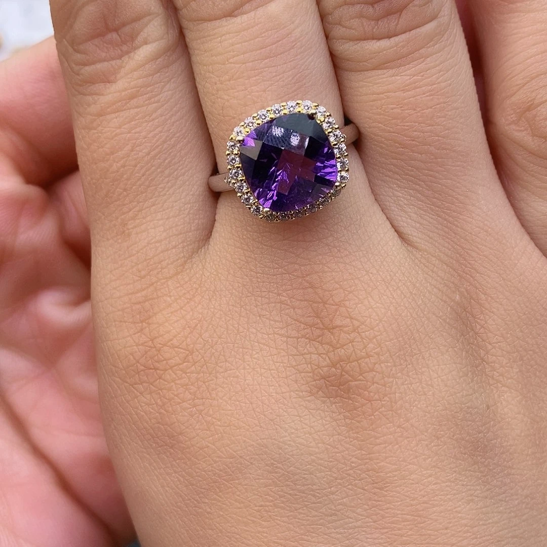 紫晶纯天然无优化紫水晶x银S925镶嵌居****?