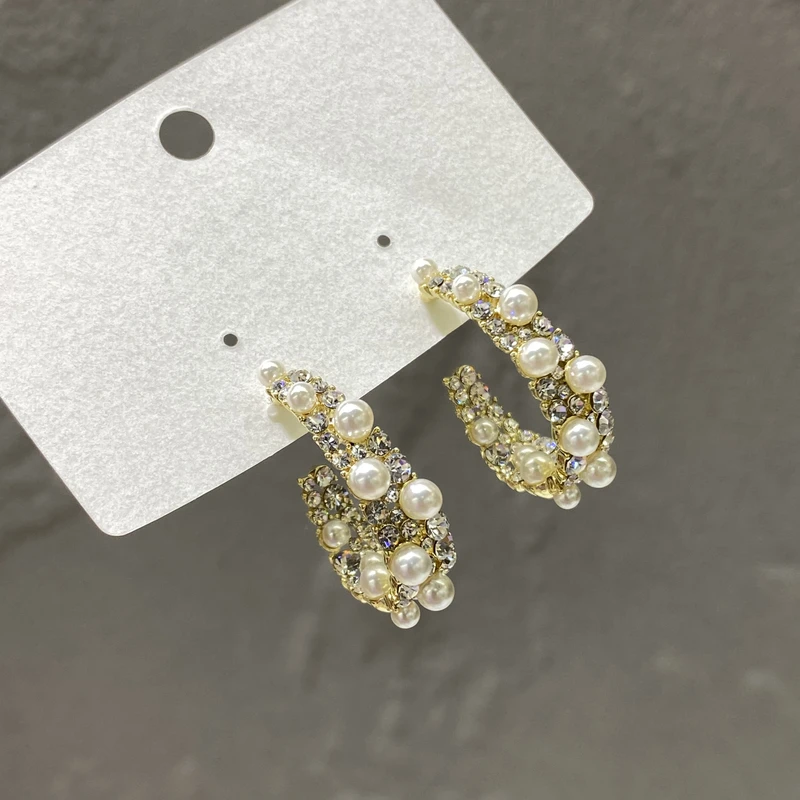 非金属仿珍珠耳饰 梅子自留款法式小众精致圈圈耳环