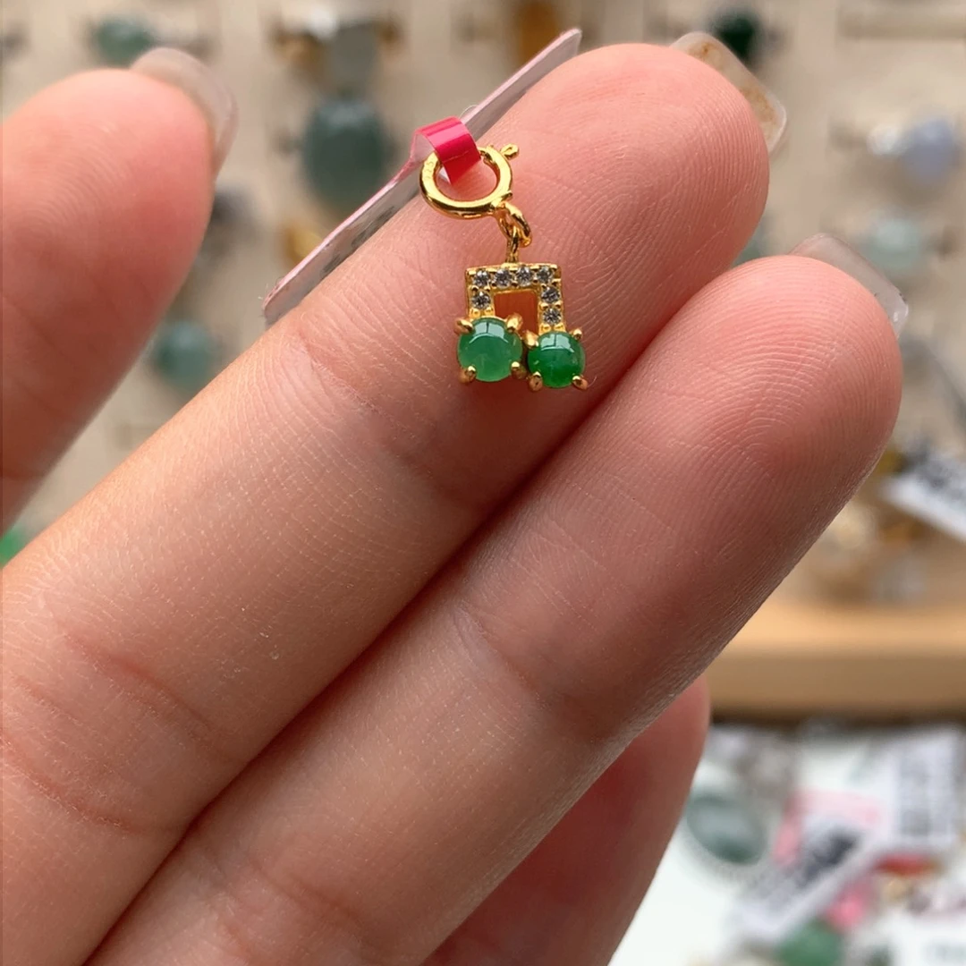 翡翠银S925镶嵌颈饰吊坠