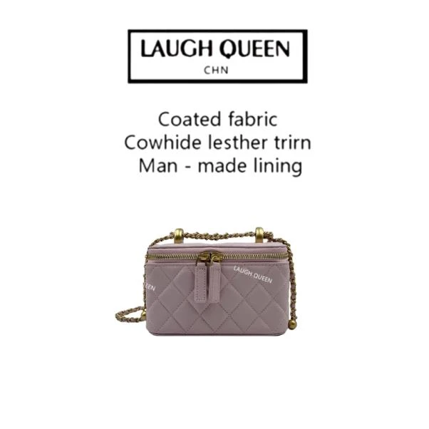 Laugh Queen手工打造真皮女士新款包10579粉色盒子