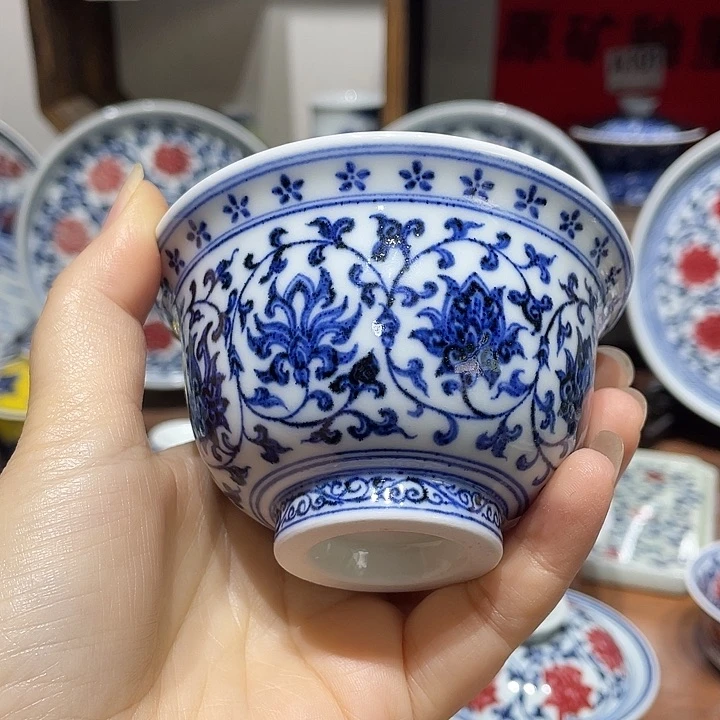 云*森景德镇青花压手杯