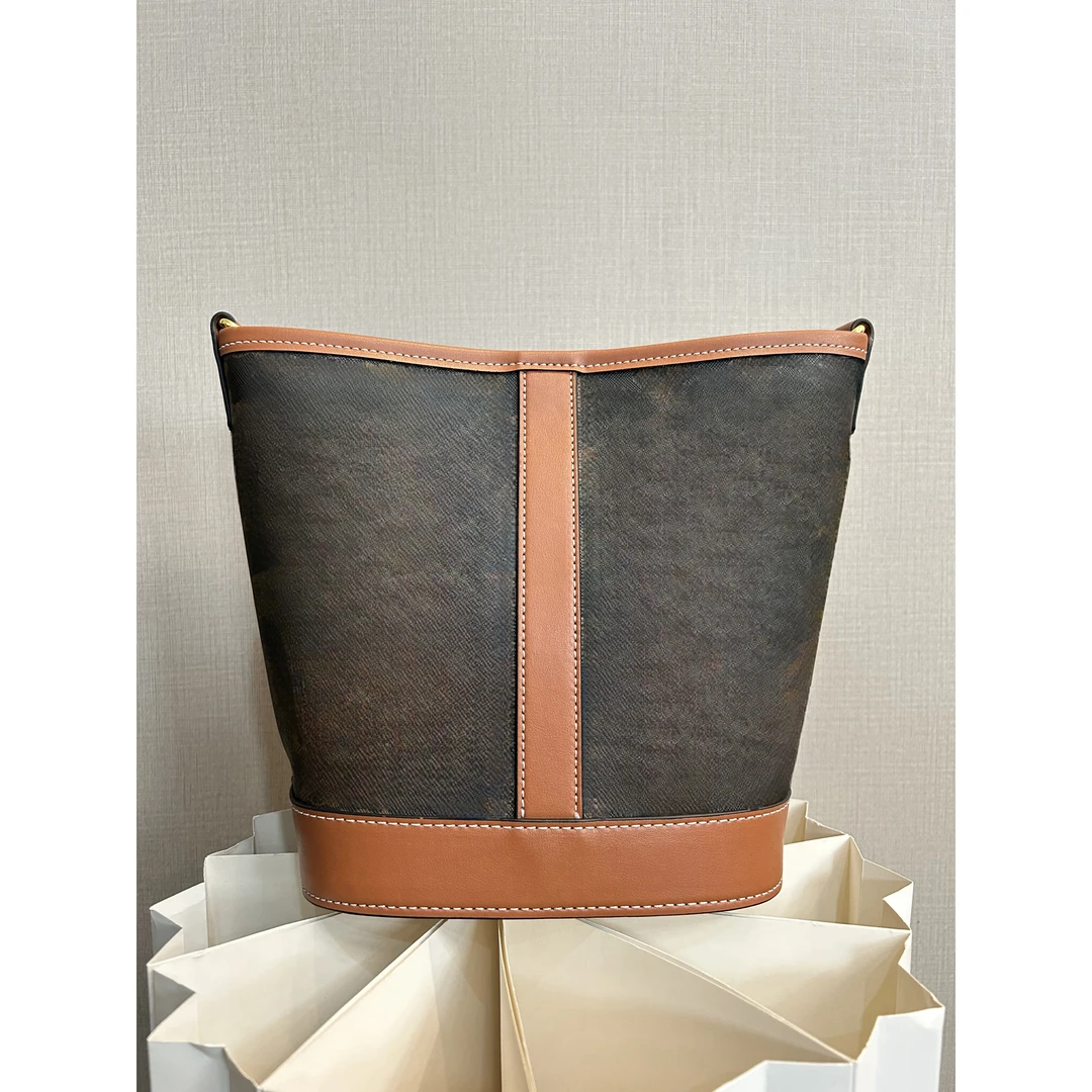 TOLEX2025新款休闲时尚百搭桶H女包棕色