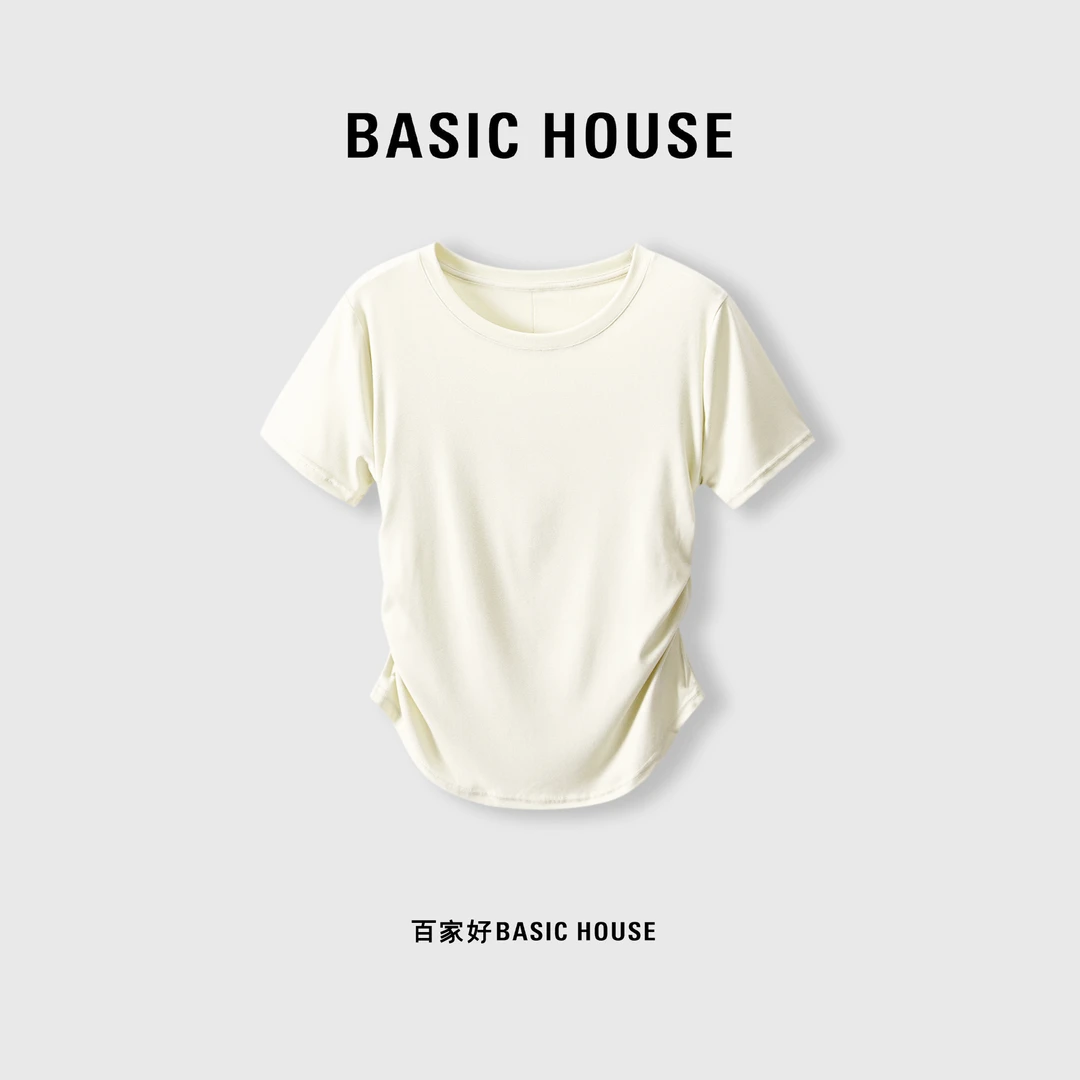 Basic House/百家好夏季温婉大方衣服女休闲短袖T恤B0623B53802