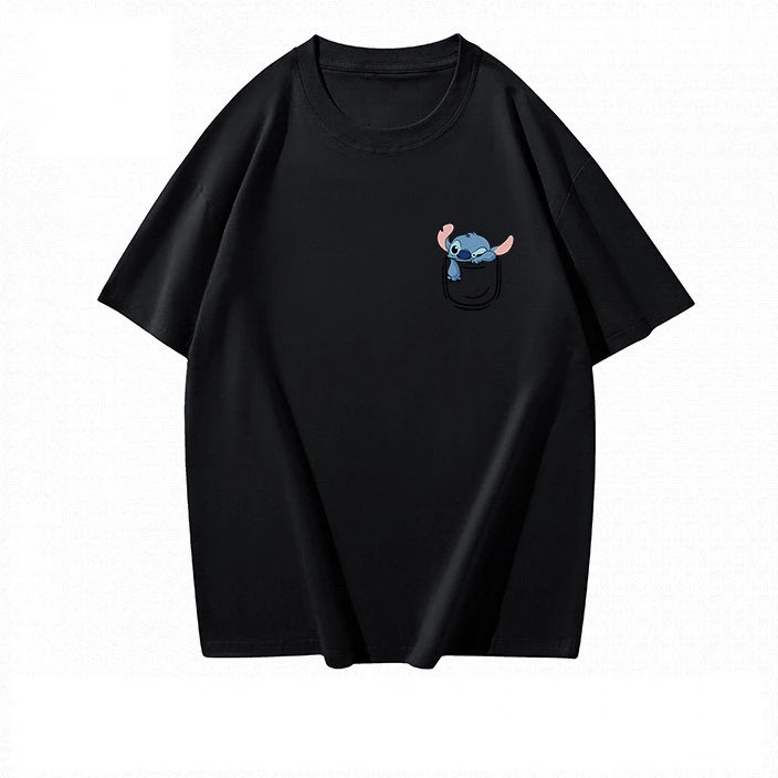 37码 重磅纯棉短袖T恤男女同款半袖圆领宽松百搭潮流印花T恤