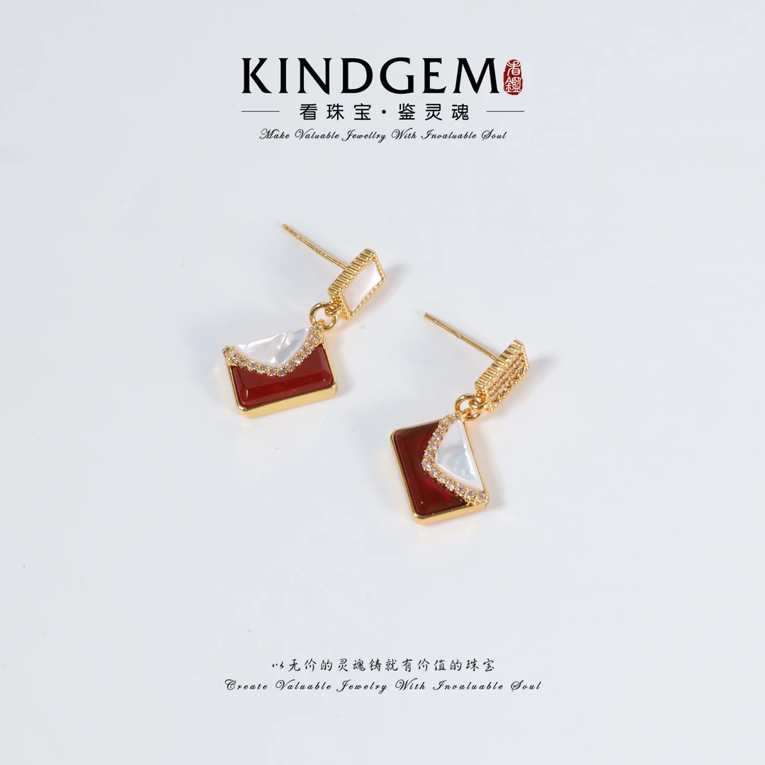 铜合金锆石耳饰 KindGem 经典时尚百搭高级感耳环 C-46738