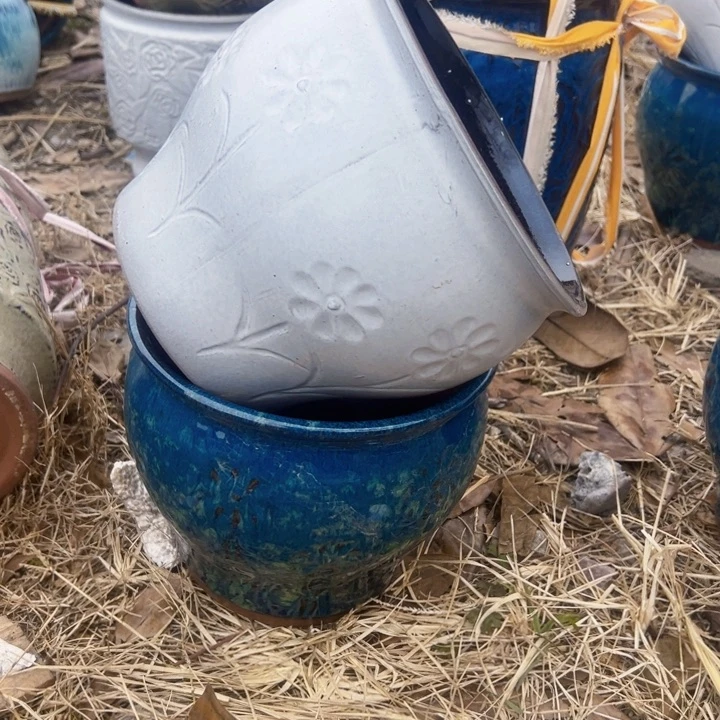 紫砂花盆高度21口20