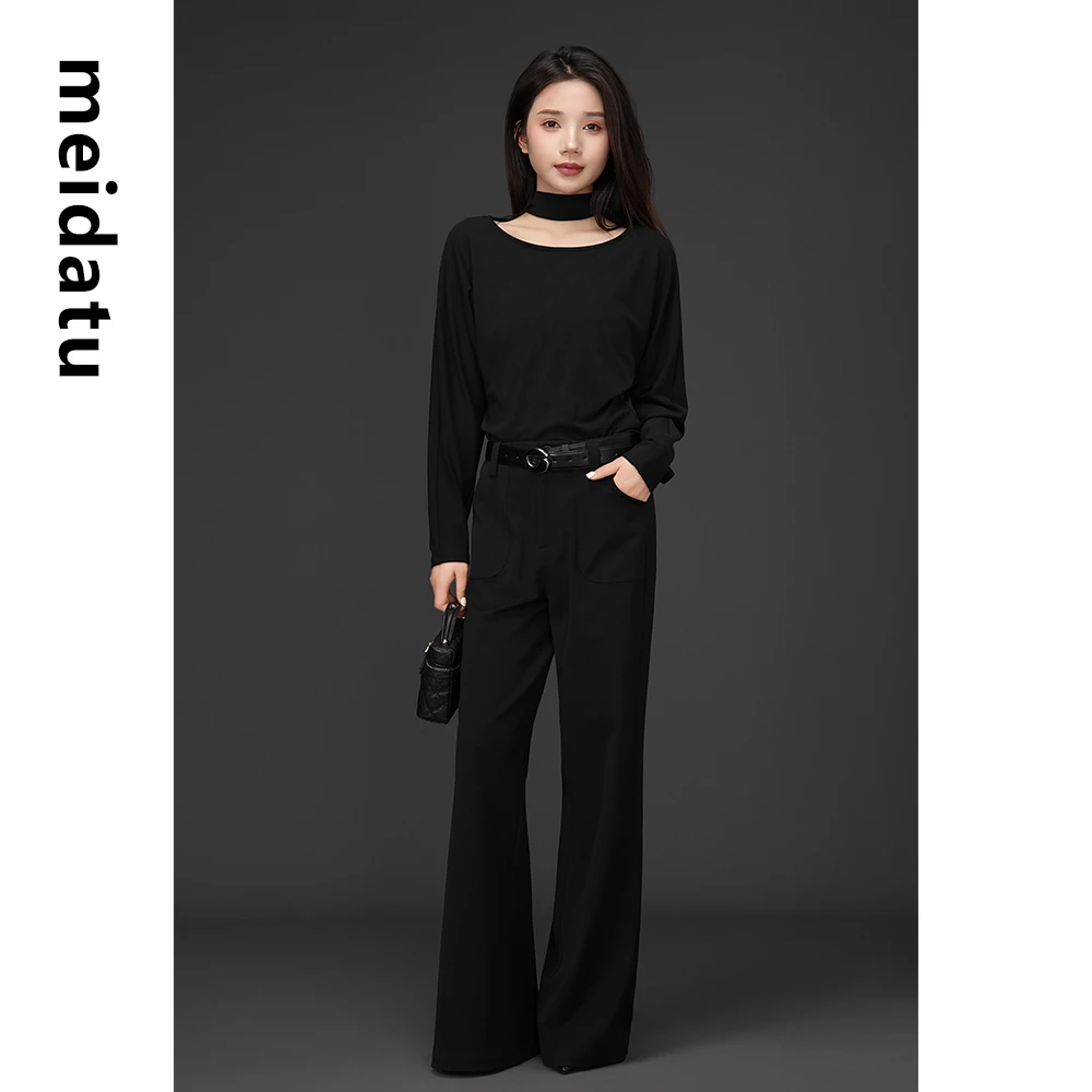 （破价款）基础百搭西装阔腿拖地裤（高个子版）BAD338-5