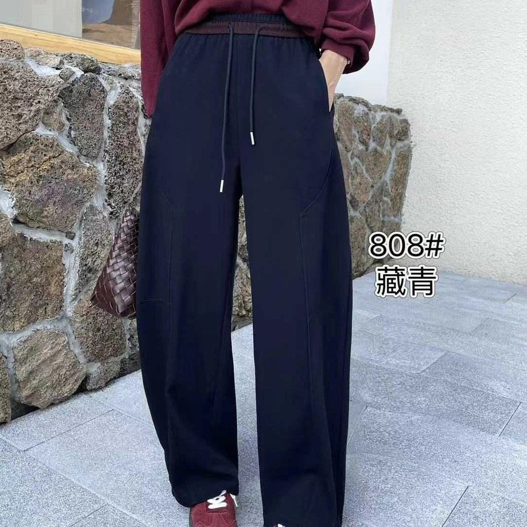 2025秋款高腰弯刀香蕉阔腿运动休闲百搭裤