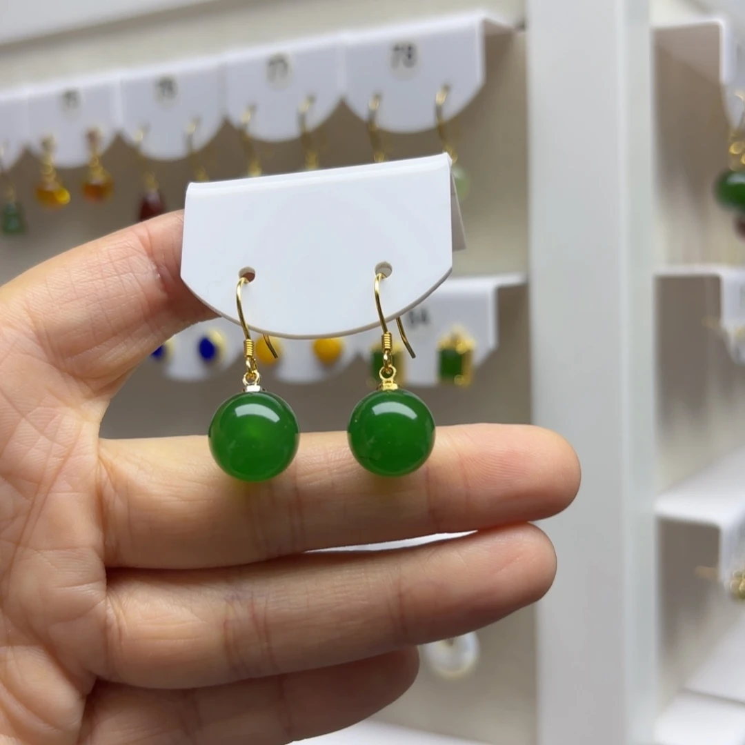 银S925镶嵌耳饰玛瑙/玉髓