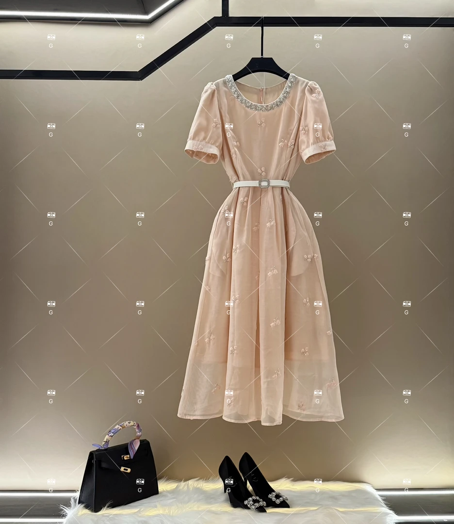 【M】春夏设计师优雅轻奢时尚显瘦气质连衣裙 GS-57199