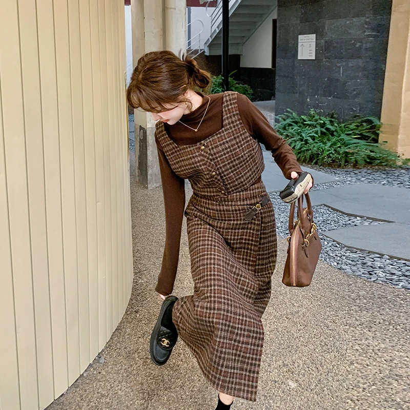 富家千金感穿搭格子半身裙三件套2025春新款轻奢高级感女人味套装