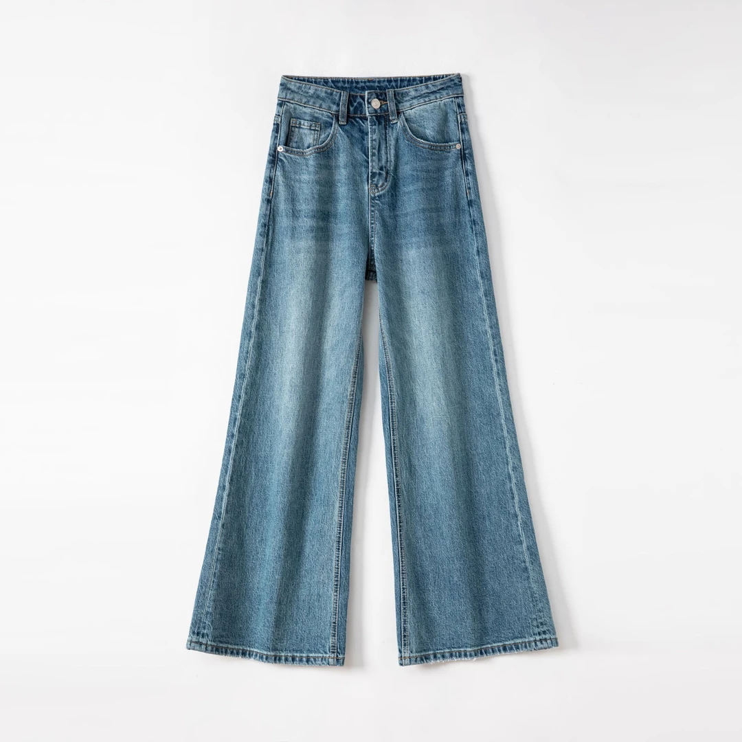 新中式国风2025春季大筒阔腿拖地裤   6929PP