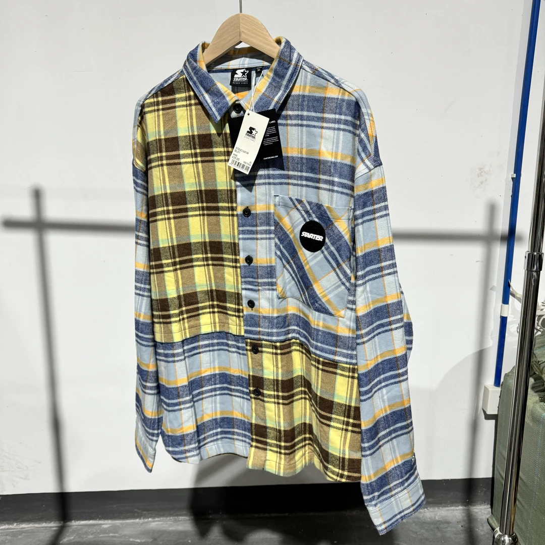 Starter 浅蓝色 黑白色 长袖衬衫 STG4C1401M