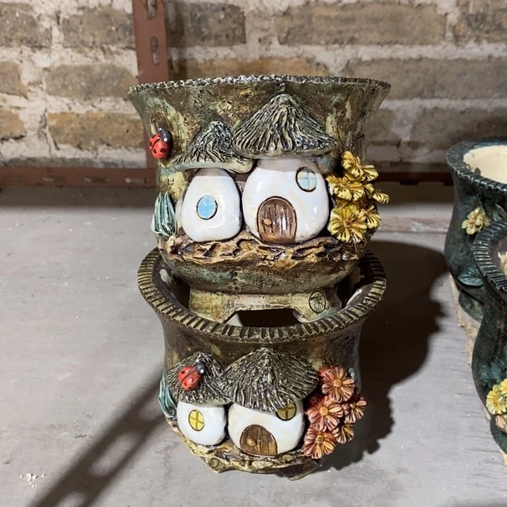 红陶青藤花器多肉花盆