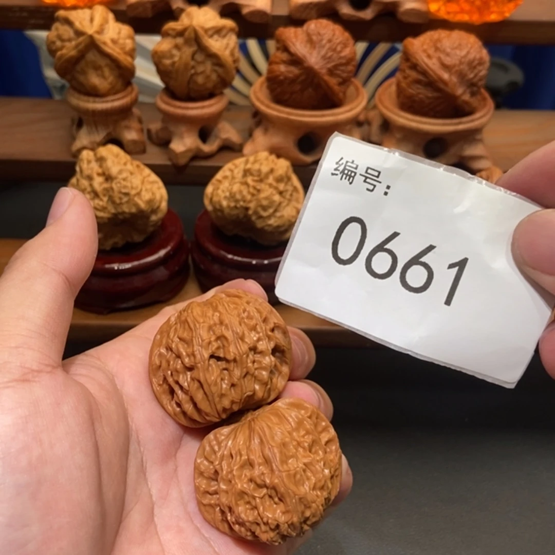 文玩核桃把件39磨盘0661