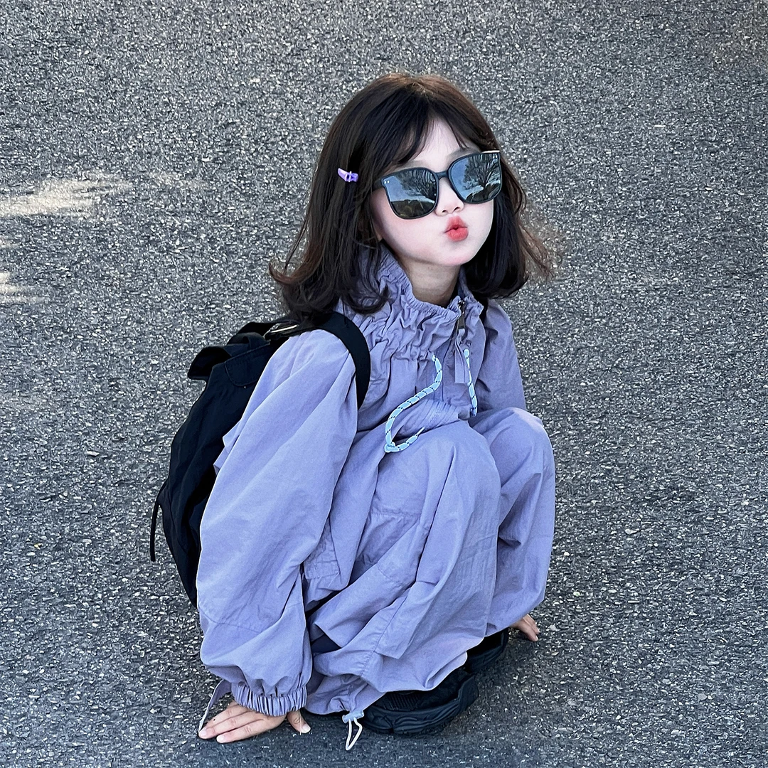 韩系甜美女童套装2025新款小女孩春秋潮酷两件套儿童时髦炸街穿搭