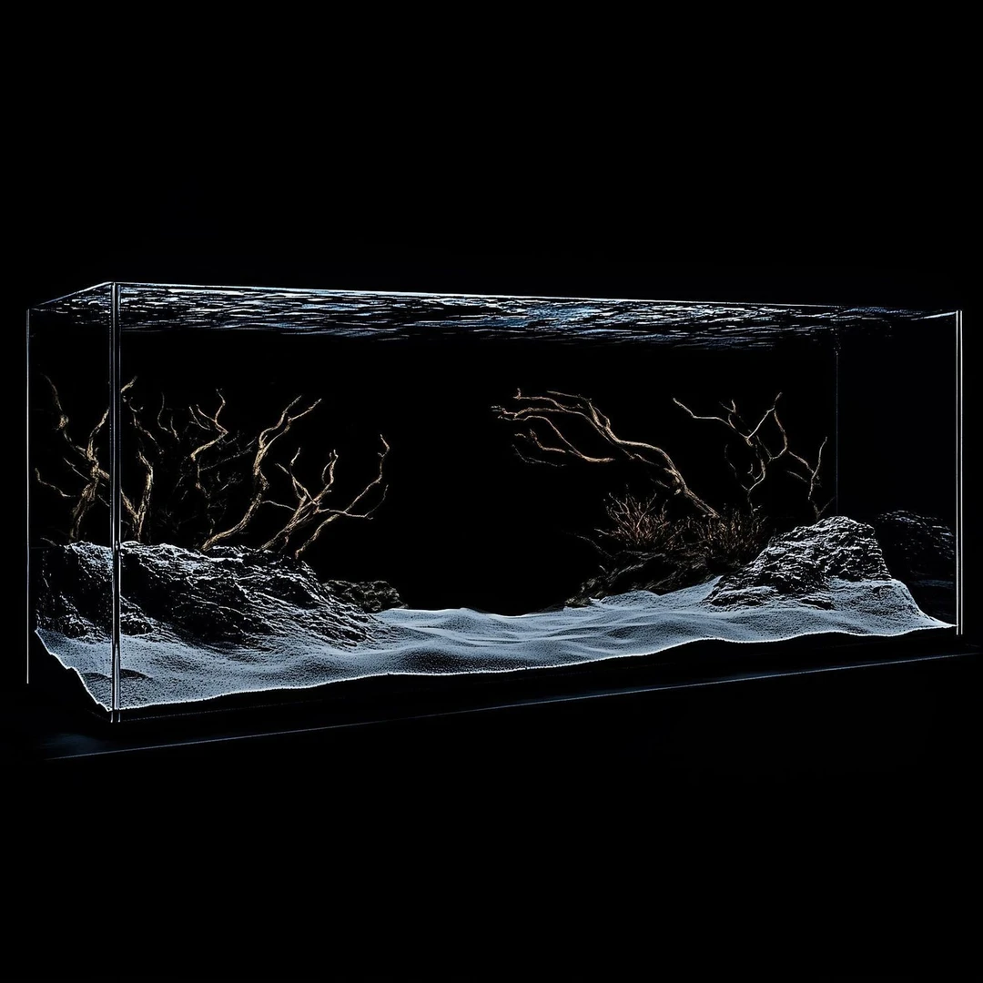 水草南美风石头立体双面定制高清黑色溪流缸鱼缸背景贴纸壁画洞穴