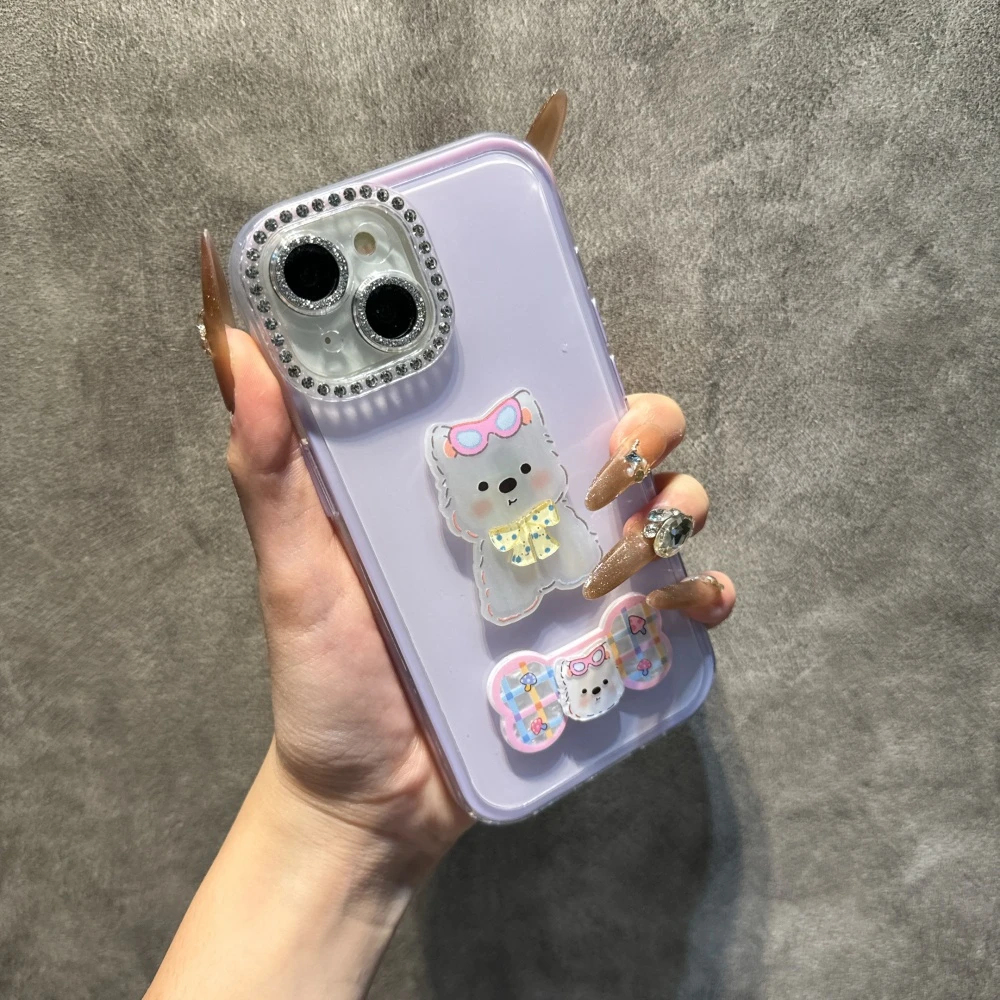 紫色果冻小狗适用iPhone16promax手机壳苹果14网红15pro13女1211