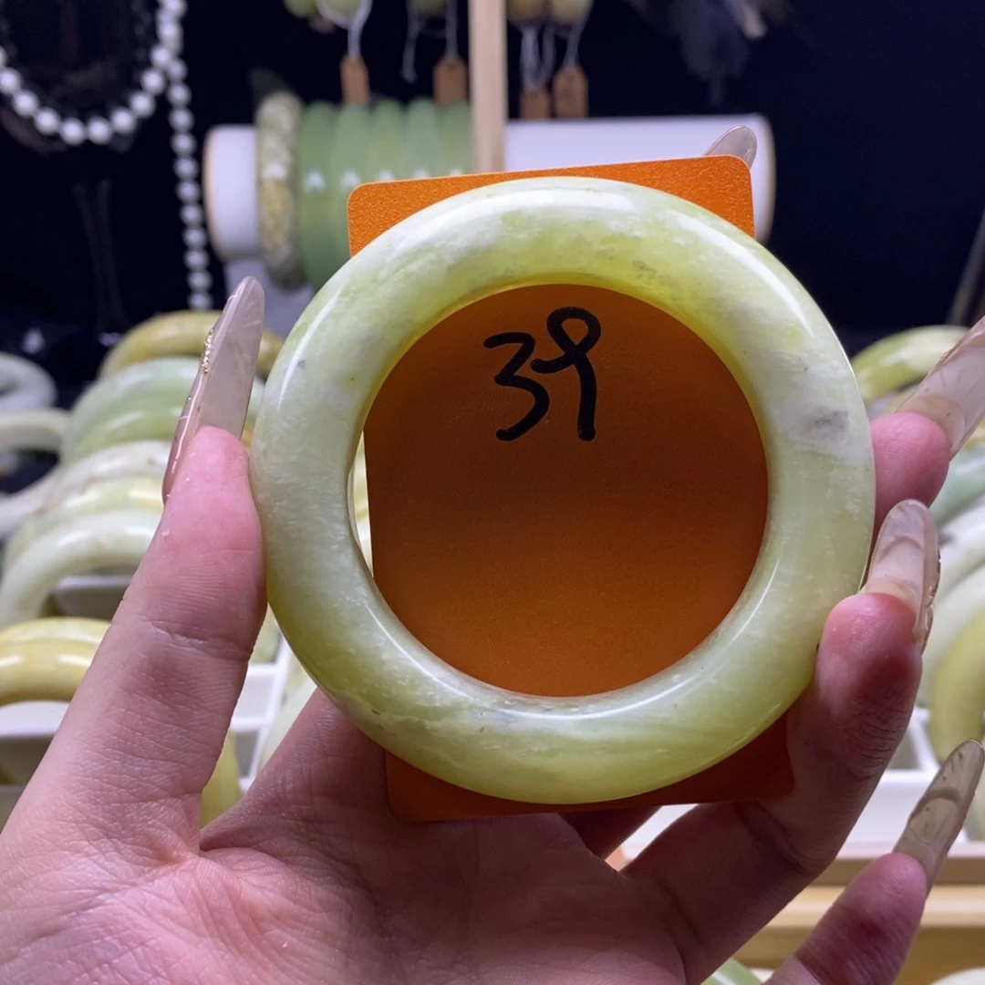 ฅ***ฅ蛇纹石玉未镶嵌手镯54.1
