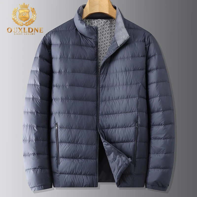 OUXLDNE轻薄冬季立领羽绒服男士男款男装大码新款外套棉袄夹克