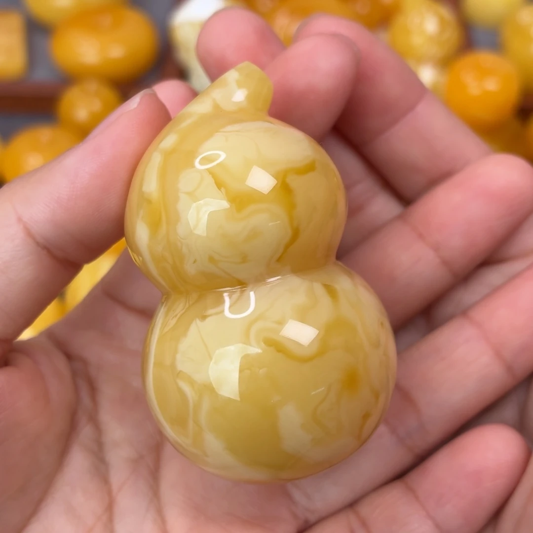 蜜蜡未镶嵌吊坠(不含链)妖花葫芦