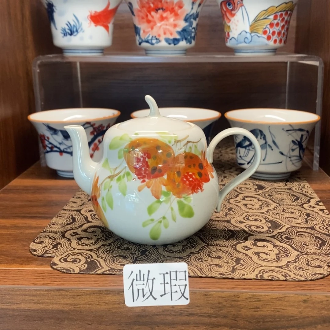 釉下彩老陶泥手工绘制