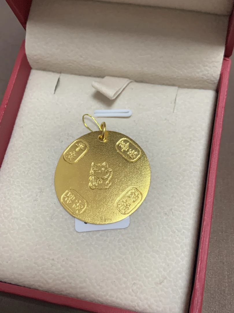 【世纪金时代金店】足金古法猫猫吉言吊坠