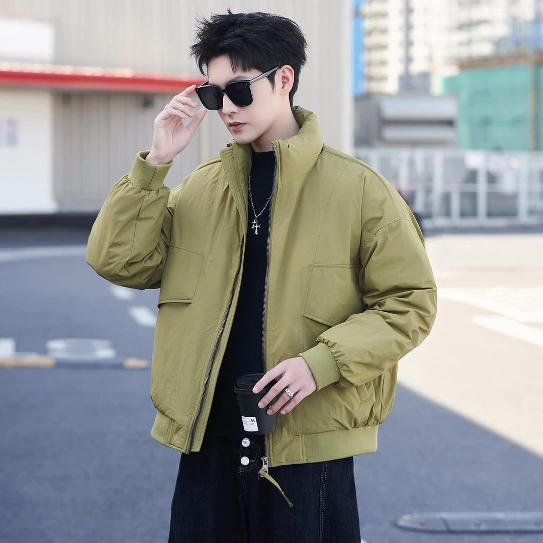 轻奢痞帅男装轻薄保暖加厚羽绒服男款短款2025年新款冬季立领外套