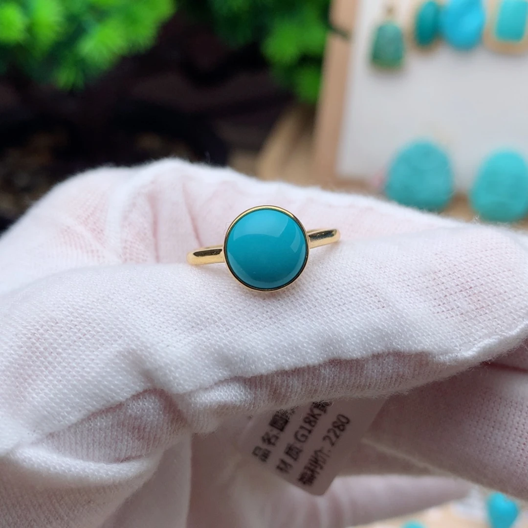 绿松石珠宝奇石18K金镶嵌