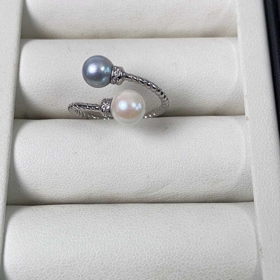 海水珍珠戒指银S925镶嵌