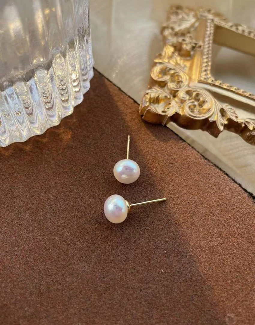 铜合金耳饰 高级气质珍珠耳钉