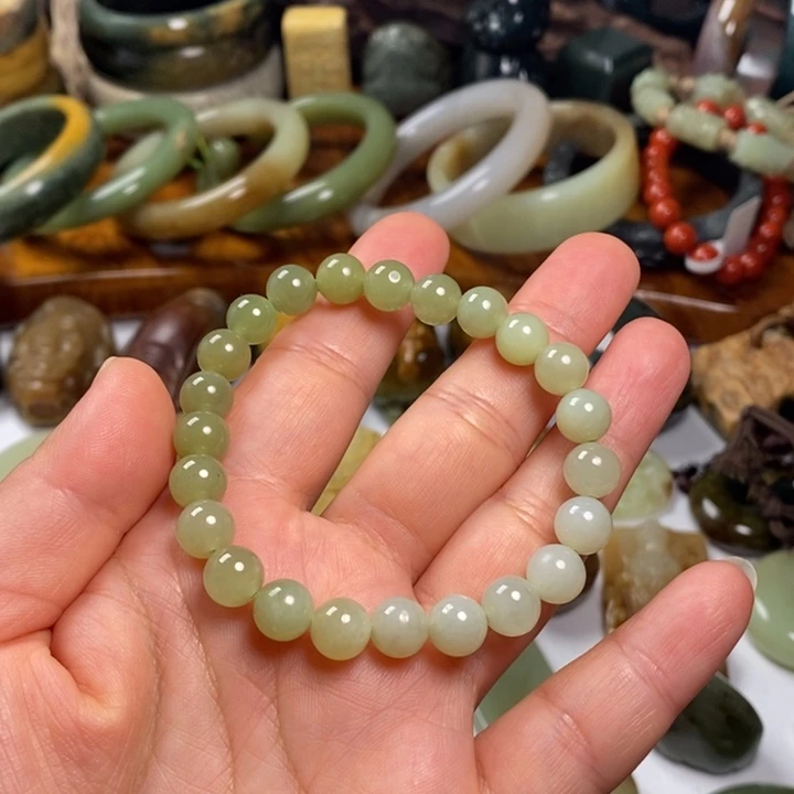 岫岩河磨玉（透闪石质玉）未镶嵌手链