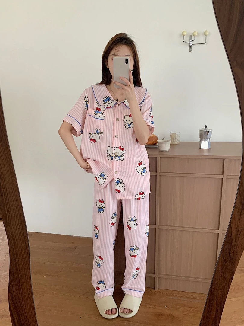 BBY (58415#) 韩版慵懒风卡通睡衣三件套装